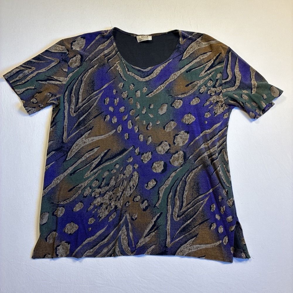 Vintage Jostar Women's Pullover Shirt Abstract  Size Medium M USA Made Stretch